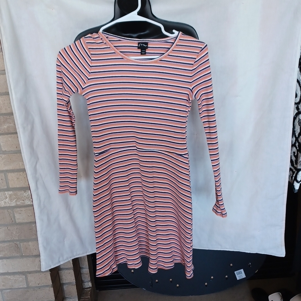 Art Class Girls' Pullover Long Sleeve Dress pink/purple/white Size L (10/12)